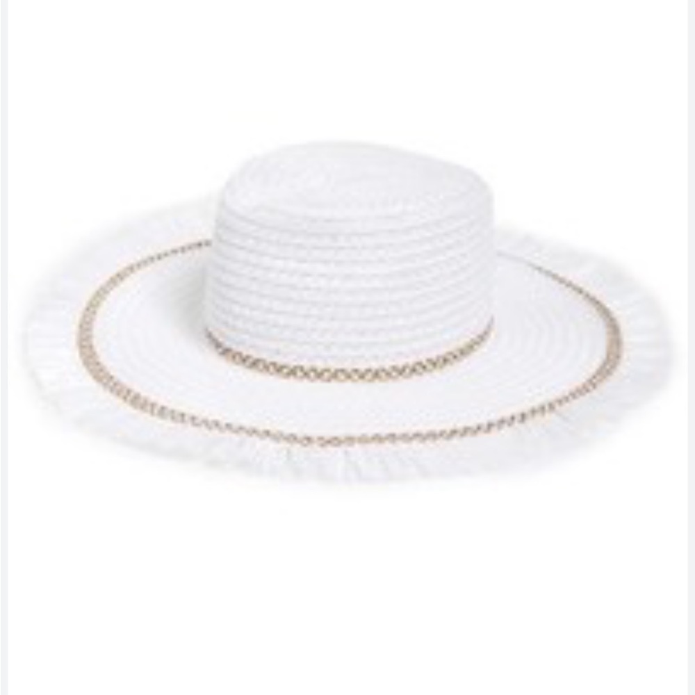 Eric Javits White Havana Packable Squished Hat